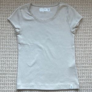 Abercrombie kids lace trim rib tee, size 9/10
